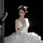 Cute A Line Strapless White Satin Tulle Short Party Dress Birthday Dress SH2926