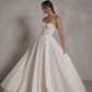 Stunning A Line Sweetheart Neck 3D Flower Tulle Long Wedding Dress SH6038