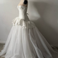 Vintage Pretty A Line Sweetheart Neck White Chiffon Satin Wedding Dress SH5402