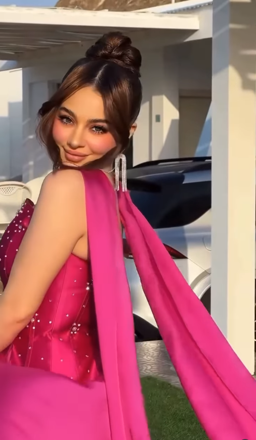 Hot Pink A Line Strapless Beaded Satin Long Prom Dress Wedding Guest Dress SH5412
