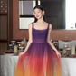 Stunning A Line Straps Purple Orange Ombre Tulle Prom Dress Party Dress SH4737