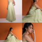 Gentle A Line Spaghetti Strap Green Chiffon Long Prom Dress Evening Dress SH2629