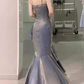 Luxury Sheath Mermaid Spaghetti Straps Prom Dress Evening Party Dress SH1308