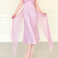 Gentle Light Purple A Line V Neck Chiffon Satin Prom Dress Evening Dress SH6759