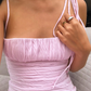 Elegant Sheath Spaghetti Strap Light Pink Satin Long Prom Dress Evening Dress SH2302