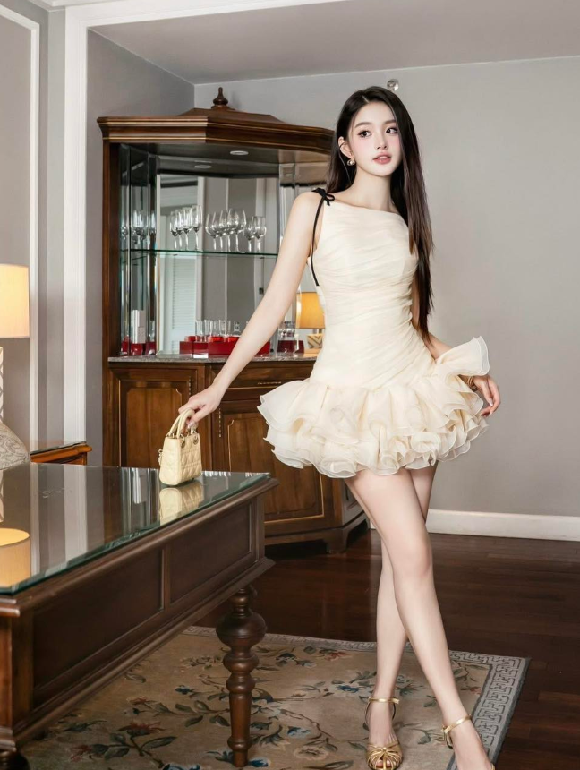 Cute A Line Spaghetti Strap Ivory Chiffon Short Homecoming Dress Birthday Dress SH4675