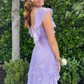 Lilac Long Prom Dress Layed Lace Evening Dress SH613