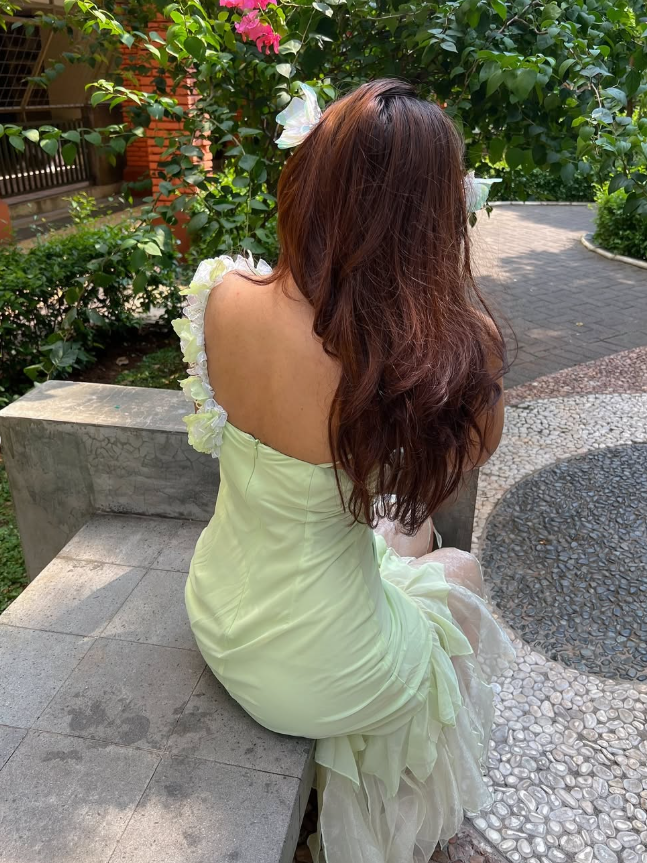 Fairy Vintage Green Mermaid Exquisite Floral Chiffon Prom Dress Wedding Guest Dress SH5387