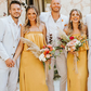 Orange Chiffon Convertible Stylish Off The Shoulder Column With Slit Bridesmaid Dresses SH5579