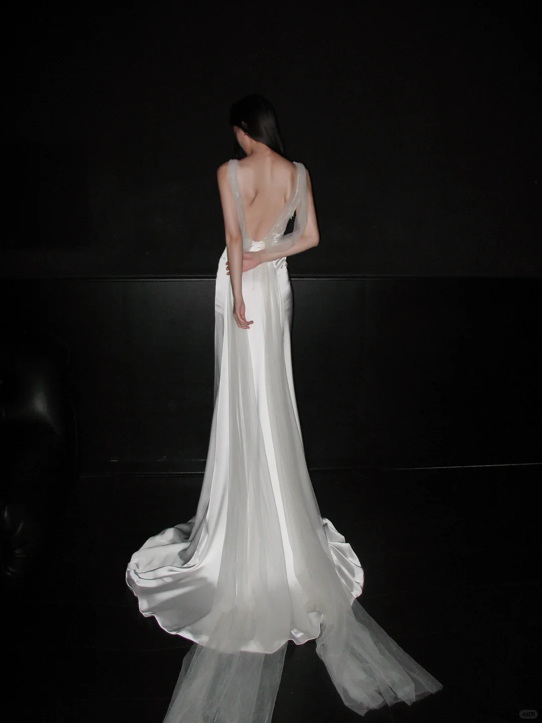 Romantic A Line V Neck 3D Floral Satin Tulle Long Wedding Dress SH5967