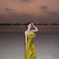 Elegant A Line Spaghetti Straps Feather Satin Prom Dress Vacation Dress SH5191