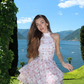 Dreamy Pink A Line Halter Print Layered Organza Short Homecoming Dress Outfits SH6497