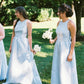 High Neack Ice Blue A Line Bridesmaid Dress SH6556
