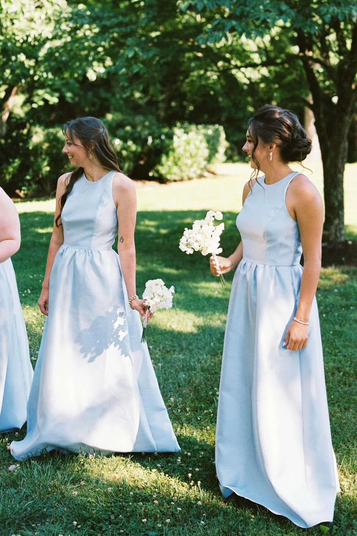 High Neack Ice Blue A Line Bridesmaid Dress SH6556