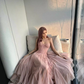 Pink Princess A Line Sweetheart Neck Tulle Lace Long Prom Dress Party Dress Birthday Dress SH3755