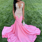 Pink Long Mermaid Prom Dress ,Elegant Evening Dress SH610