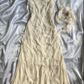 Sexy Sheath Straps Chiffon Ivory Long Prom Dresses SH1189