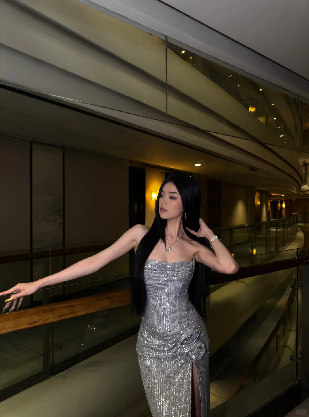 Sexy Grey Sheath Strapless Sequin Prom Dress Evening Dress Date Dress with Slit SH4906