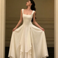 White Elegant Irregular Hem Long Prom Dress  SH761