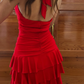 Cute A Line V Neck Burgundy Chiffon Short Homecoming Dress Birthday Dress SH2323