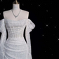 Glitter Corset Sequins Wedding Dress Mermaid Prom Dress SH1300