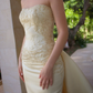 Stunning Yellow Sheath Strapless Beaded Satin Prom Dress Evening Dress SH6529