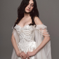 Dreamy Fairytale Ball Gown Exquisite Beaded Pearl White Satin Tulle Prom Dress Wedding Dress SH6682