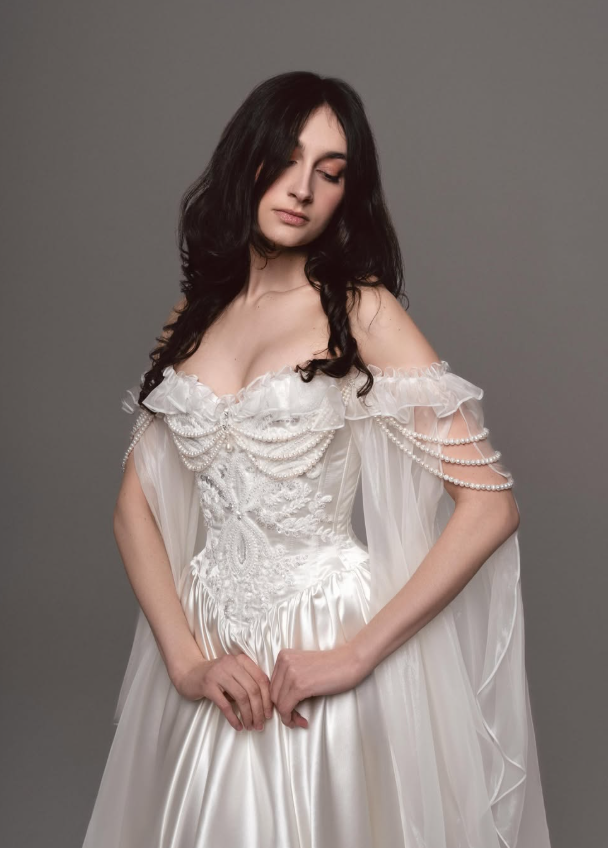 Dreamy Fairytale Ball Gown Exquisite Beaded Pearl White Satin Tulle Prom Dress Wedding Dress SH6682