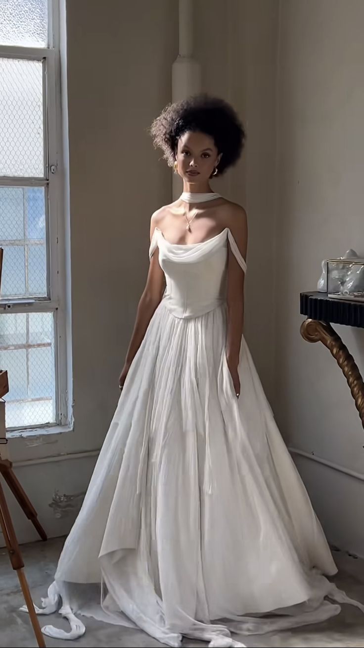 Simple A Line Off the Shoulder White Chiffon Long Prom Dress Graduation Prom Dress SH2602
