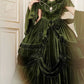 Green Exquisite Ball Gown Off the Shoulder Velvet Long Party Dress Prom Dress SH3594