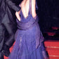 Charming A Line V Neck Purple Tulle Long Party Dress Evening Dress SH2823