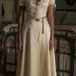 Cute A Line Puff Sleeve Lace Light Champagne Satin Prom Dress Graduation Prom Dress SH2578