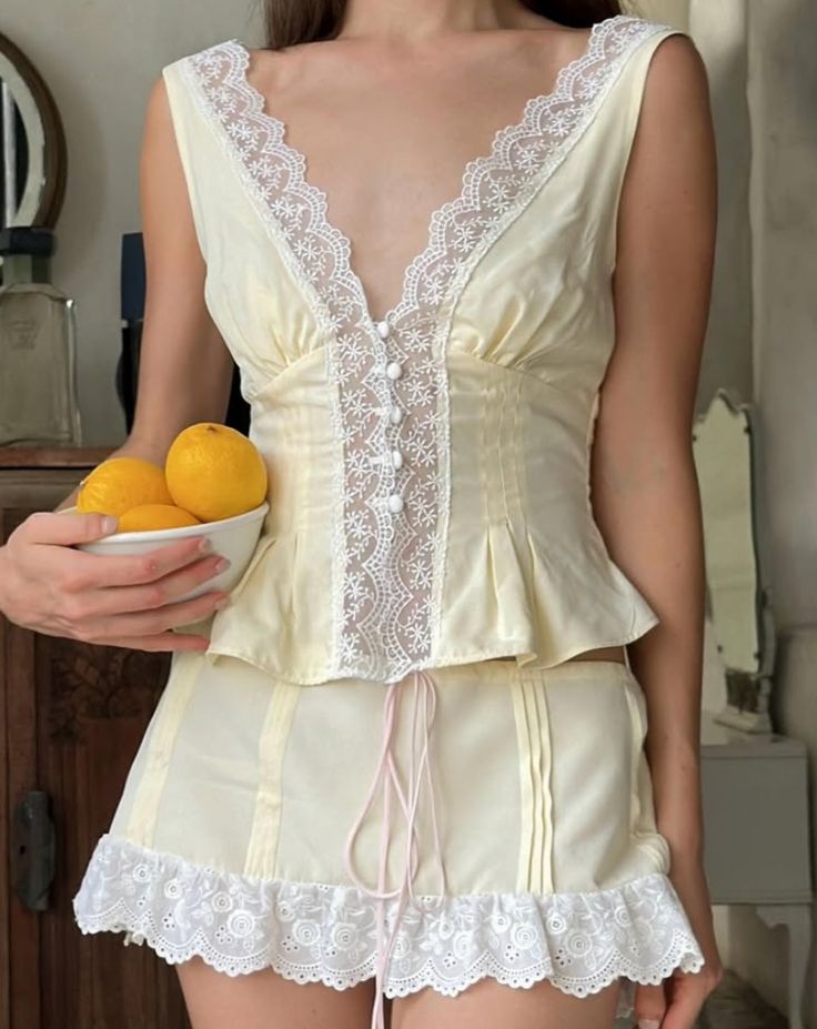 Two Piece White Lace Light Yellow Satin Short Homecoming Dress Mini Dress SH8029