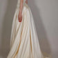 Exquisite Satin Ivory Sleeveless Strapless Long Pleated Prom Dress with Beadings SH5463