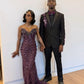 Sexy Special Occasion Dress Mermaid Sweetheart Grape Sequins Prom Dresses With Beads Gem Party Dress Long Evening Dresses SH6408