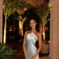 Elegant Sheath Halter Lace Satin Open Back Long Prom Dress Evening Dress SH2631