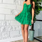 Cute A Line Sweetheart Green Short Homecoming Dress with Ruffles SH7990