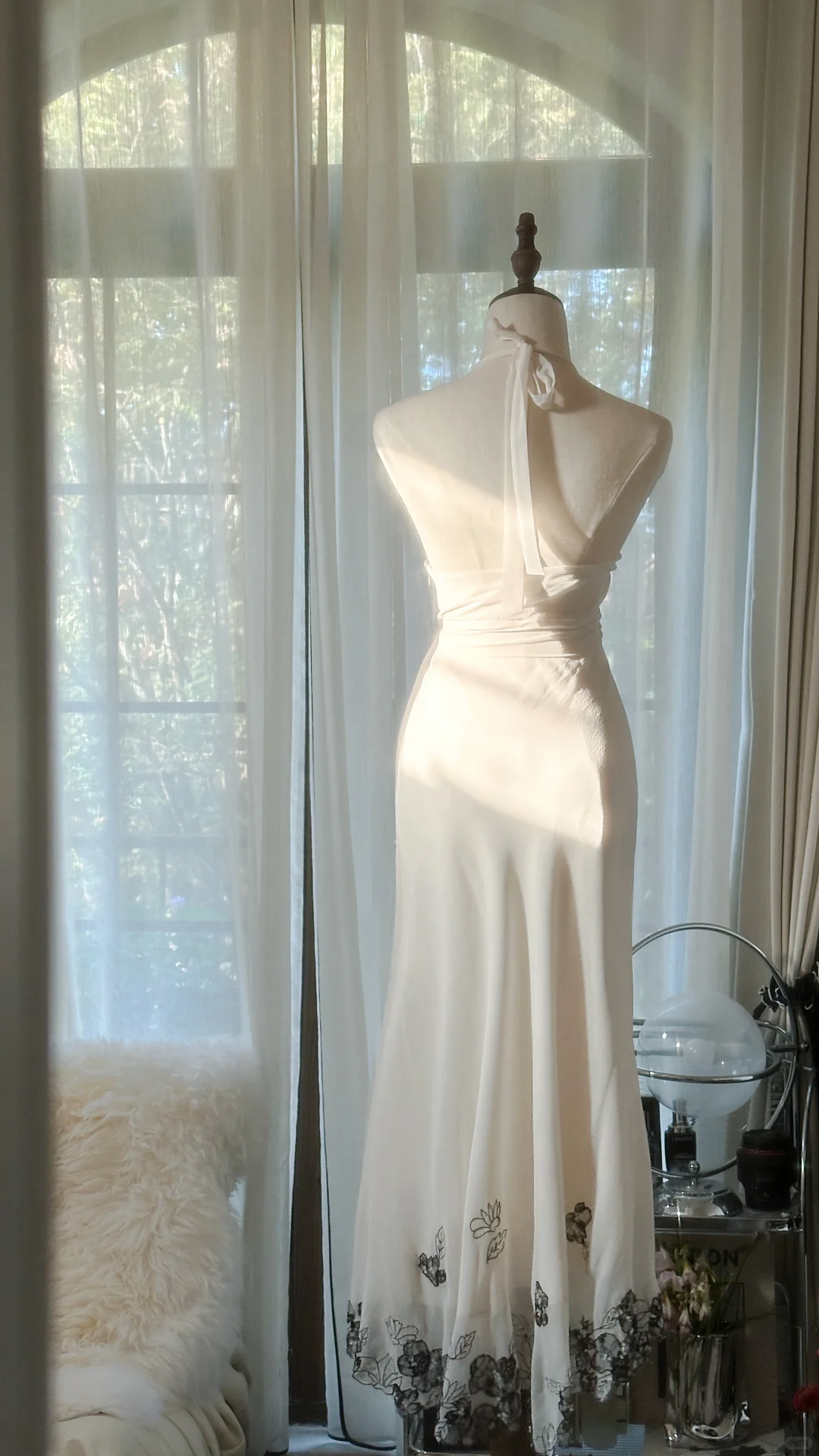 Gentle Mermaid Halter Appliques White Chiffon Short Party Dress Cocktail Dress SH2944