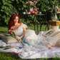 Princess A Line Off the Shoulder Embroidered White Tulle Party Dress Evening Dress SH2780