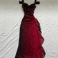 Sexy A Line Straps Ombre Grape Purple Chiffon Long Prom Dress  SH1155