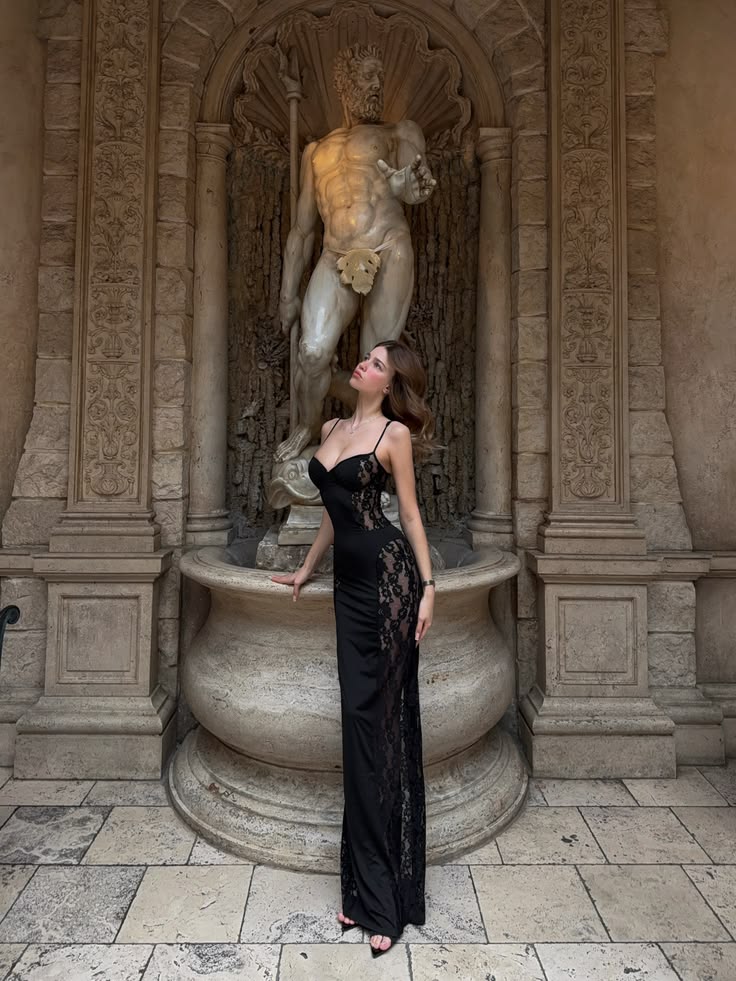 Sexy Black Sheath Spaghetti Strap Lace Satin Long Prom Dress Evening Dress SH8122
