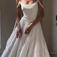 Simple A Line Off the Shoulder White Chiffon Long Prom Dress Graduation Prom Dress SH2602