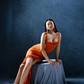 Sexy Orange Sheath Spaghetti Strap Chiffon Prom Dress Evening Dress Formal Dress with Slit SH3836