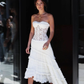 Sweety Sheath Sweetheart Neck White Lace Chiffon Prom Dress Evening Dress SH2336