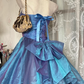 Vintage Dreamy A Line Strapless Organza Long Prom Dress SH5246