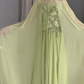 Fresh Green A Line Strapless Beaded Chiffon Long Prom Dress Wedding Guest Dress SH7713