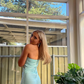 Sweet Strapless Satin A Line Prom Dress Long Party Evening Dress SH1562