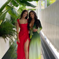 Red Chiffon Prom Dress Long Ruffle Party Dress Evening Dress SH895