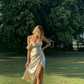 Mermaid Split Front Prom Dress Simple Evening Dress SH353