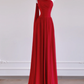 Flowy Red A Line One Shoulder Chiffon Long Prom Dress Party Dress SH4364